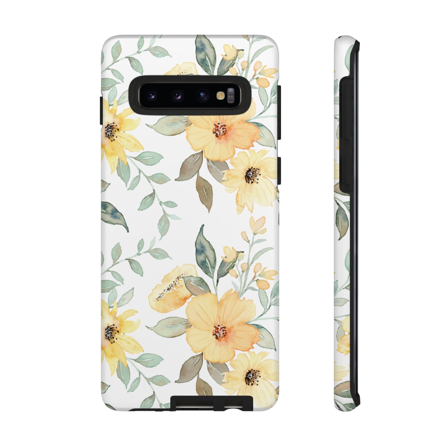 Floral Phone case fits iPhone Samsung Galaxy Google Pixel - Yellow