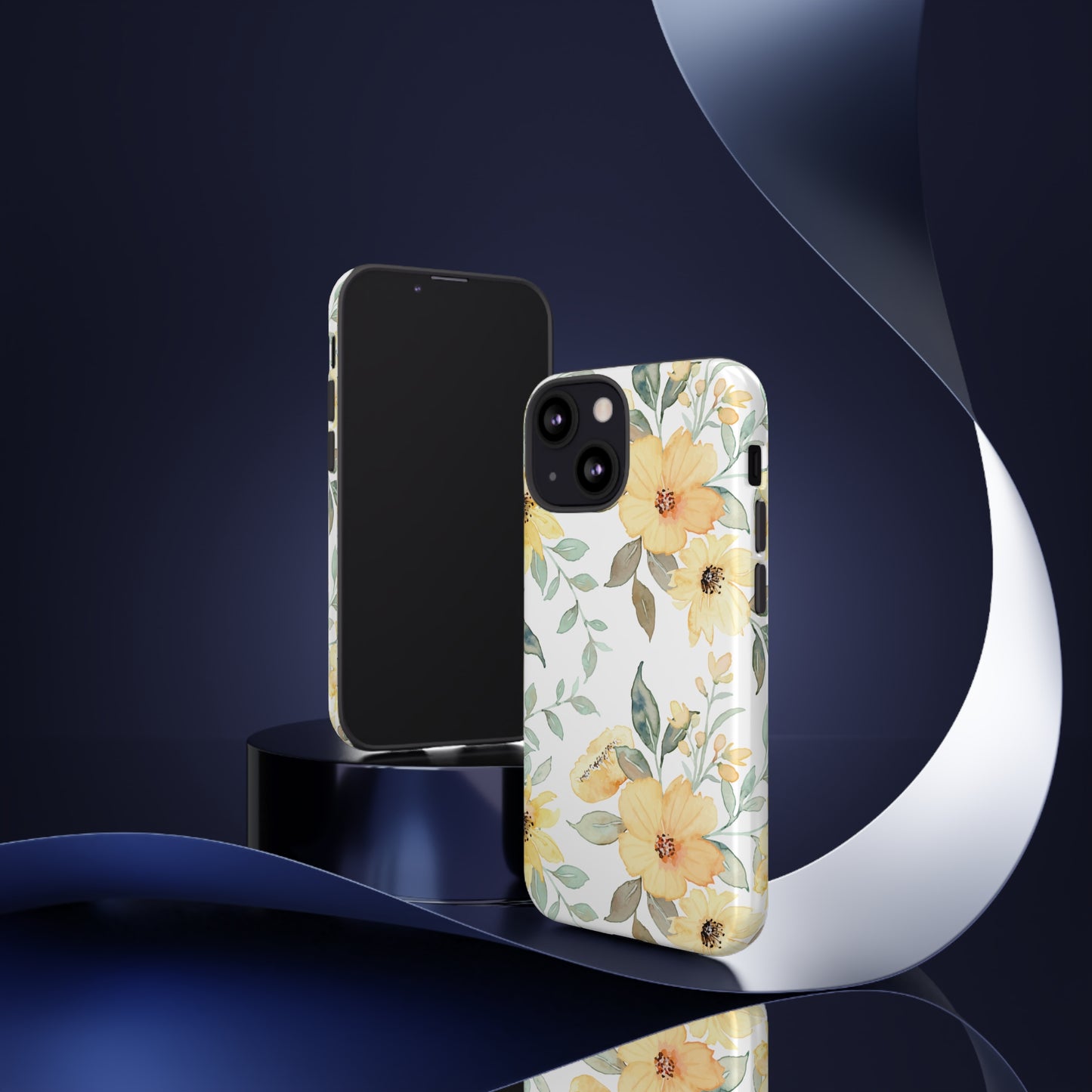 Floral Phone case fits iPhone Samsung Galaxy Google Pixel - Yellow