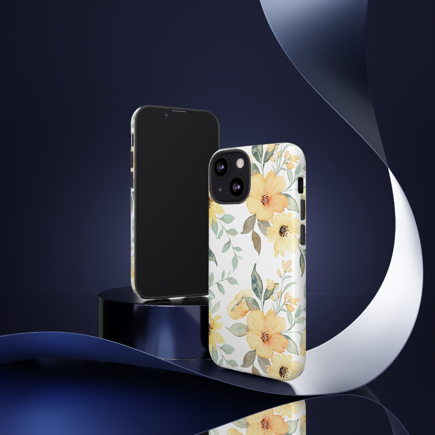 Floral Phone case fits iPhone Samsung Galaxy Google Pixel - Yellow