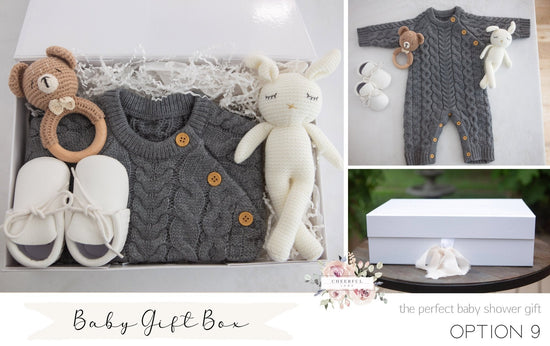 Baby Gift Box for Baby Girl - includes personalized gift tag - Cheerful Lane
