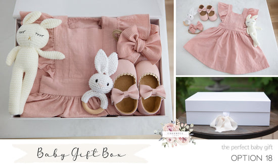 Baby Girl Gift Box Set - includes personalized gift tag - Cheerful Lane