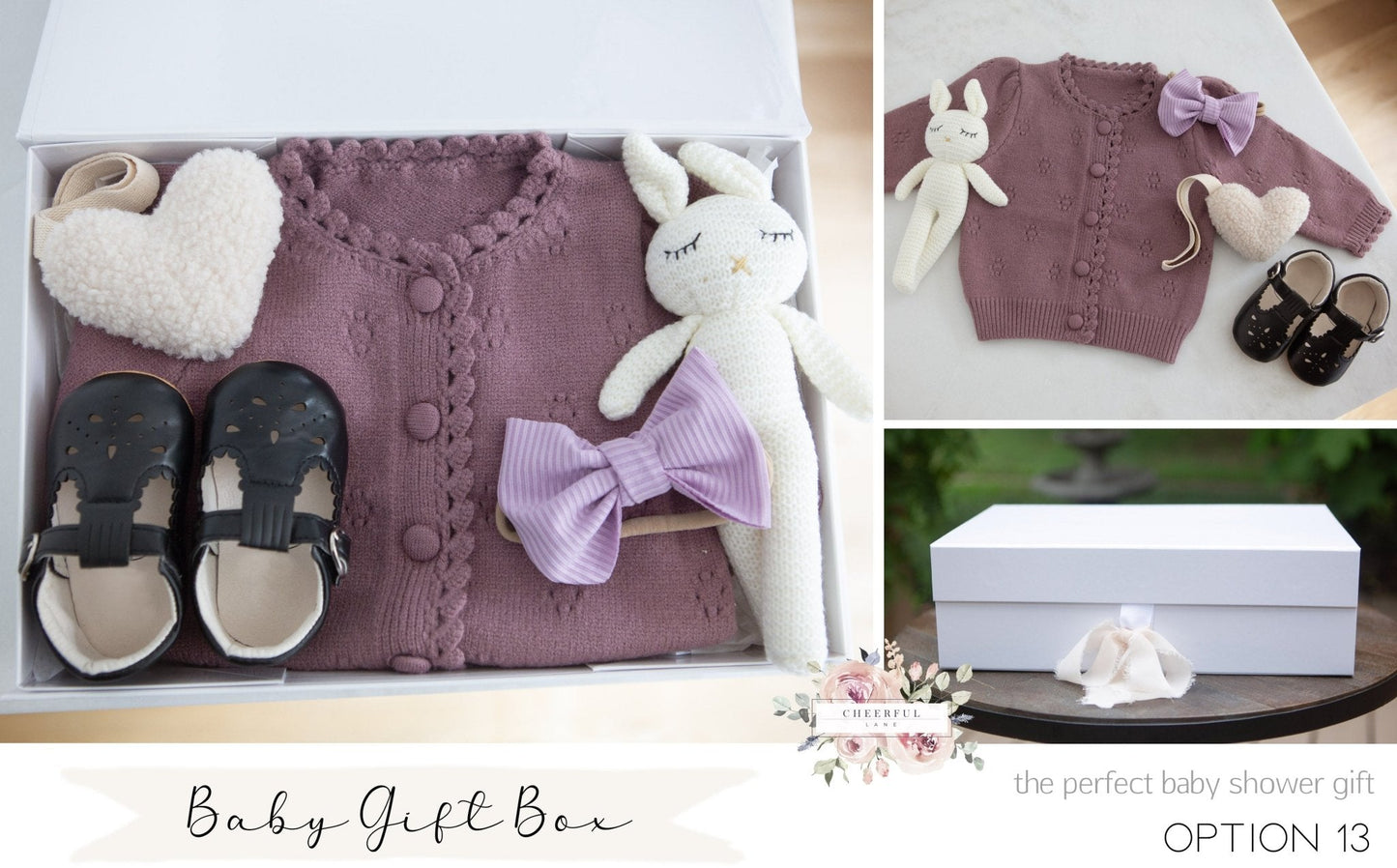 Baby Girl Gift Box Set - includes personalized gift tag - Cheerful Lane