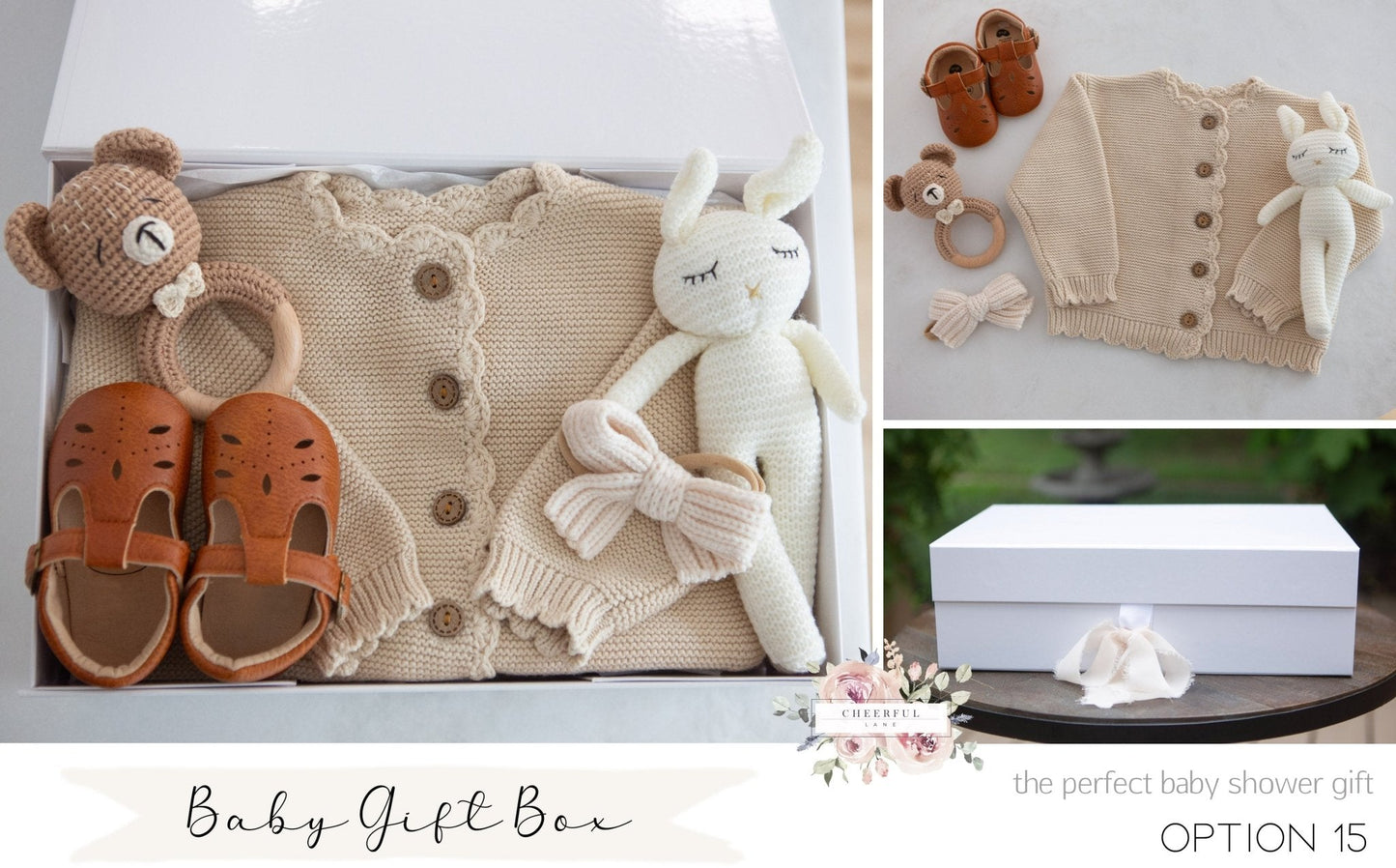 Baby Girl Gift Box Set - includes personalized gift tag - Cheerful Lane
