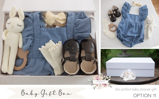 Baby Girl Gift Box Set - includes personalized gift tag - Cheerful Lane
