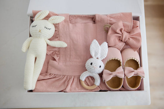 Baby Girl Gift Box Set - includes personalized gift tag - Cheerful Lane