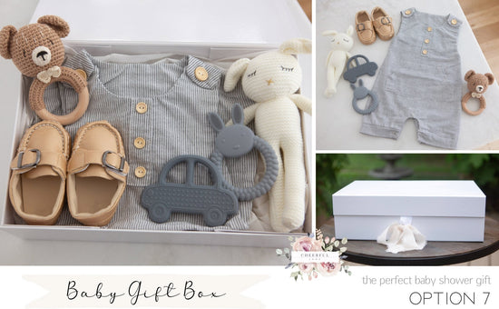 Baby Shower Gift Set with personalized gift tag - Cheerful Lane