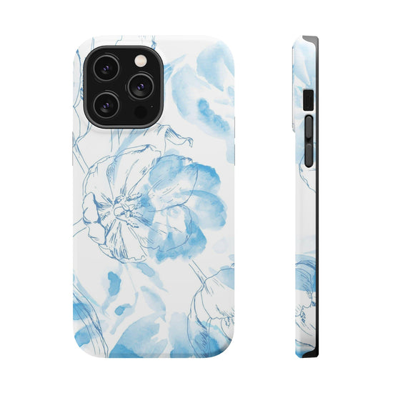 Blue Floral MagSafe iPhone Case - Cheerful Lane