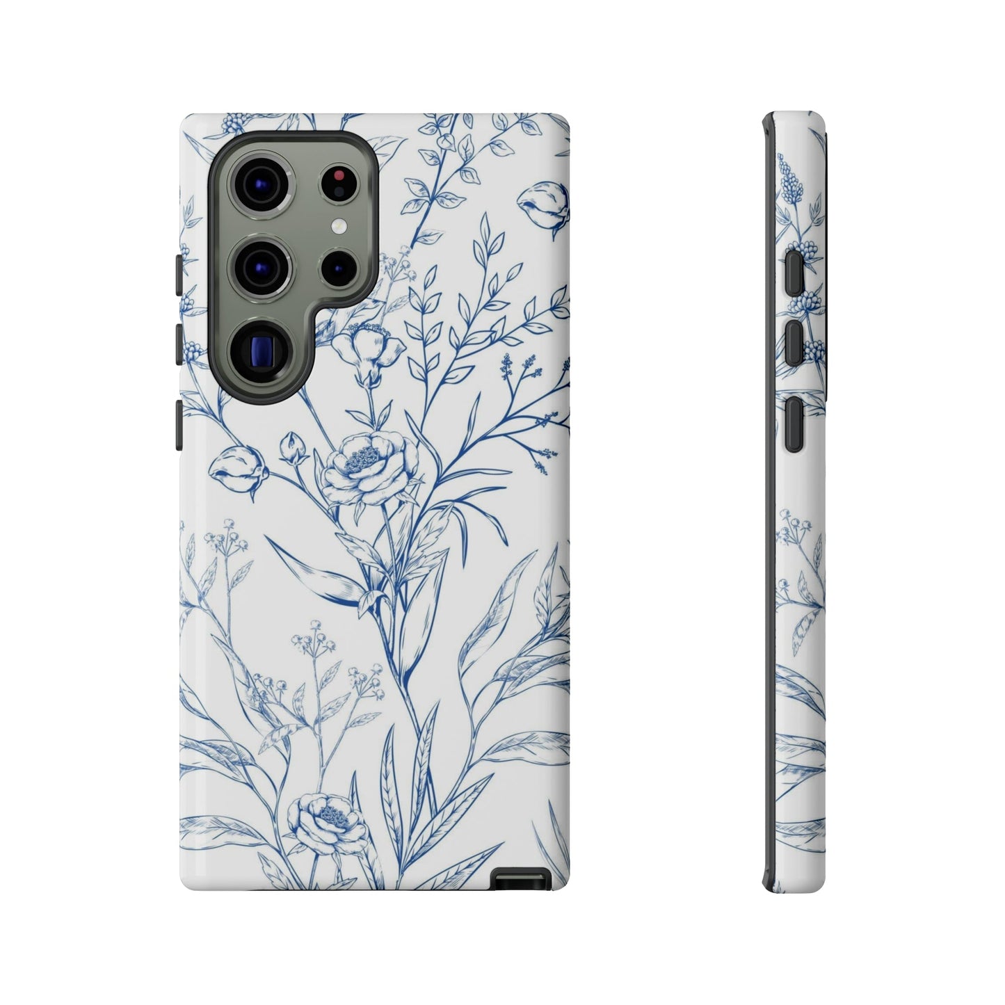 Blue Floral Phone case fits iPhone Samsung Galaxy Google Pixel - Cheerful Lane