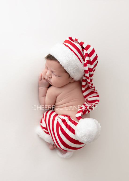 Christmas Elf Newborn Photo Prop, Holiday Newborn Photo Prop - Cheerful Lane
