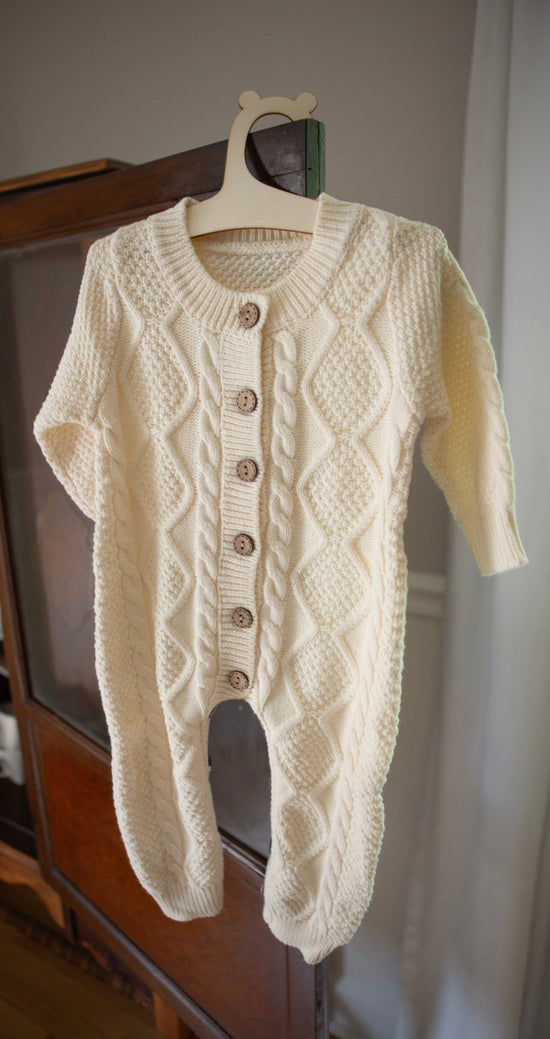 Cream Knit Sweater Romper - Cheerful Lane