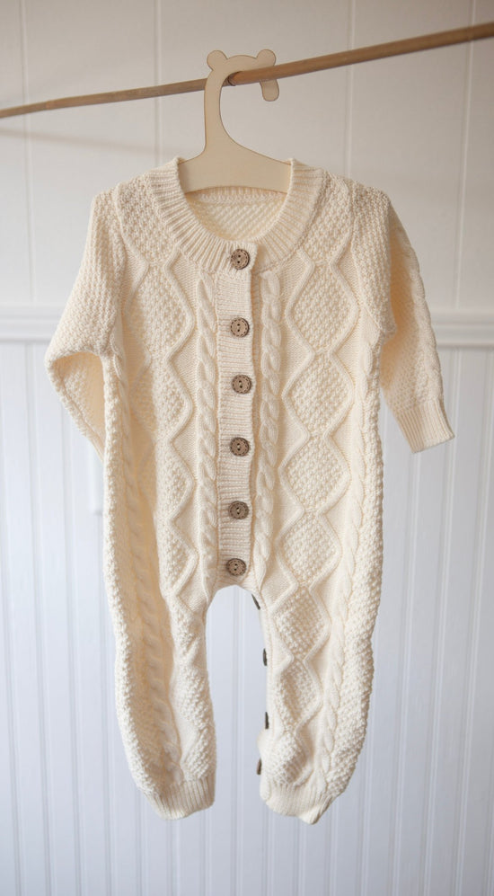 Cream Knit Sweater Romper - Cheerful Lane