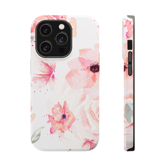 Load image into Gallery viewer, MagSafe iPhone Case - Blush Pink Floral - Cheerful Lane
