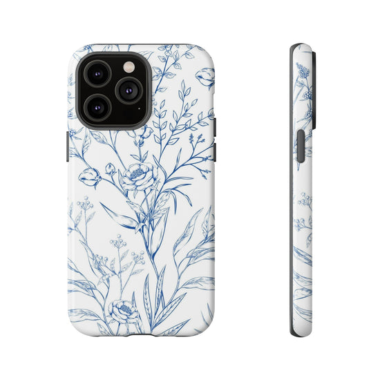 MagSafe iPhone Case Floral iPhone Case - Blue floral - Cheerful Lane
