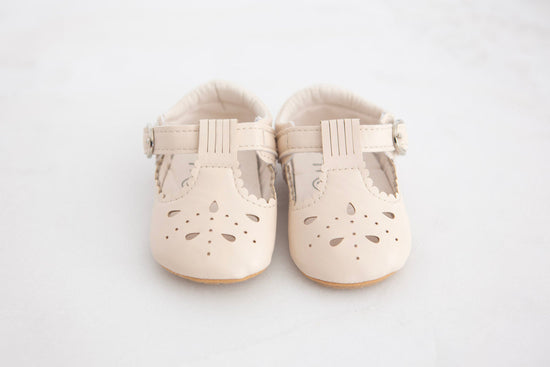 Mary Jane Baby Crib Shoes - Cream, Sand or Black - Cheerful Lane