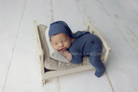 Newborn Photo Prop - Newborn Sleeper and Hat Set - Cheerful Lane