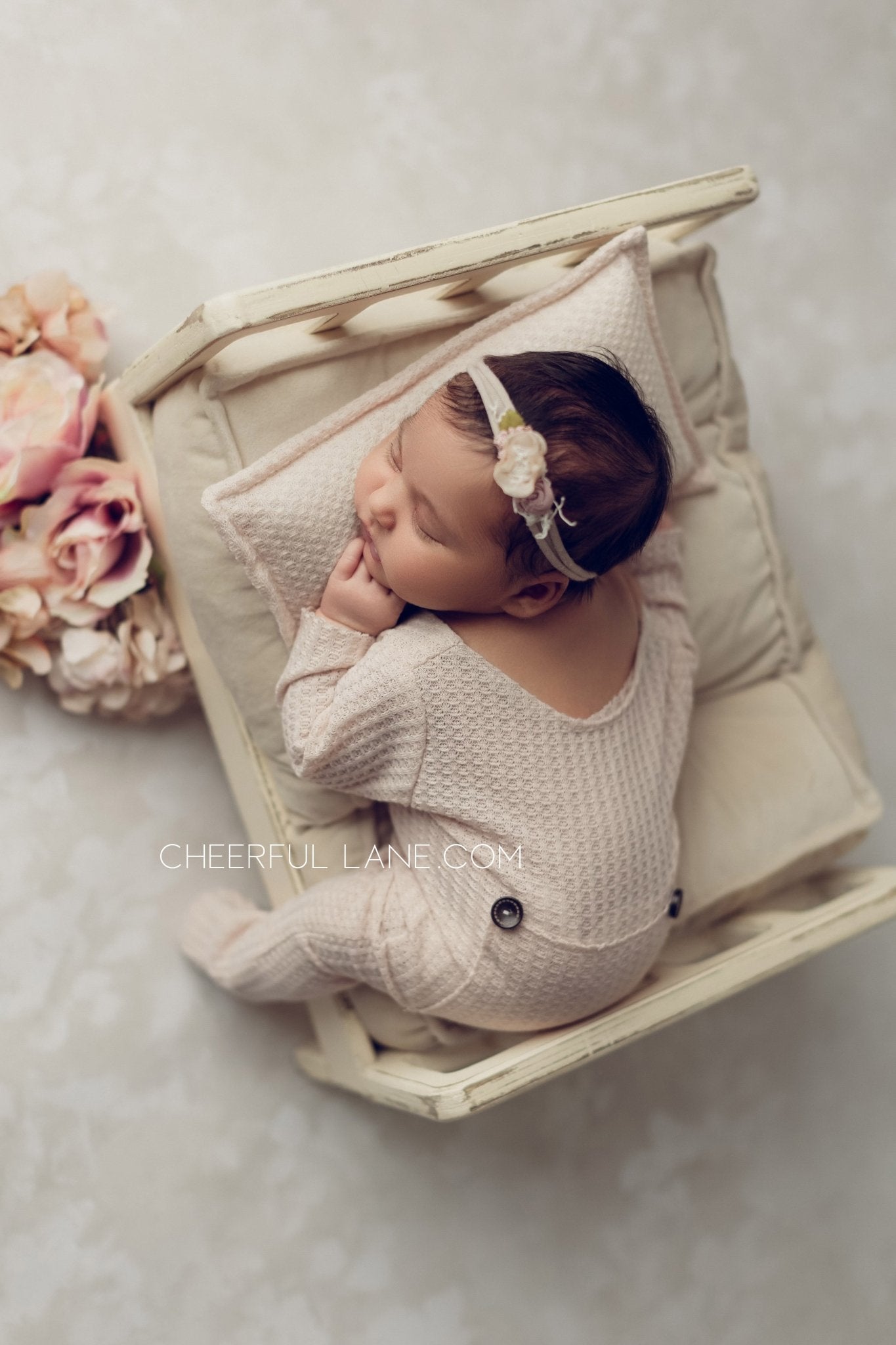 Newborn Photo Prop - Newborn Sleeper and Hat Set - Cheerful Lane