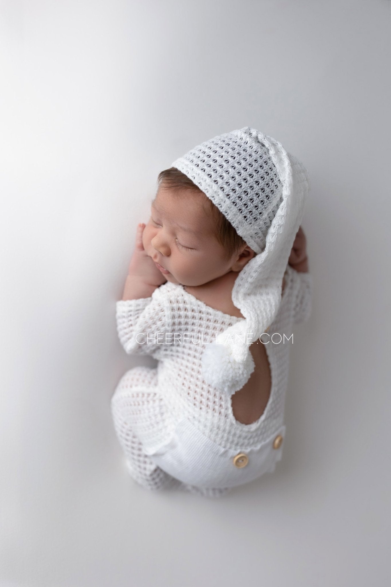 Newborn Photography Prop Knitted Newborn Romper and Hat Set - Newborn Prop - Cheerful Lane