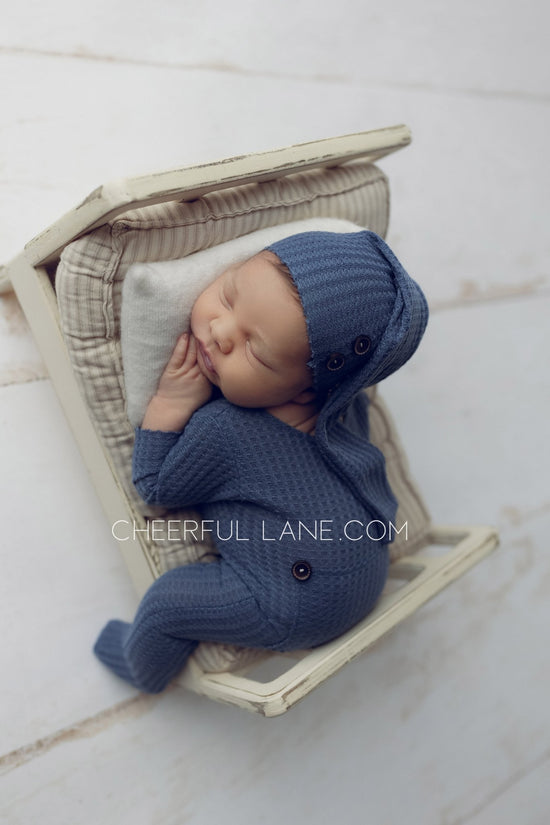 Newborn Photography Prop - Newborn Sleeper and Hat Set - Cheerful Lane