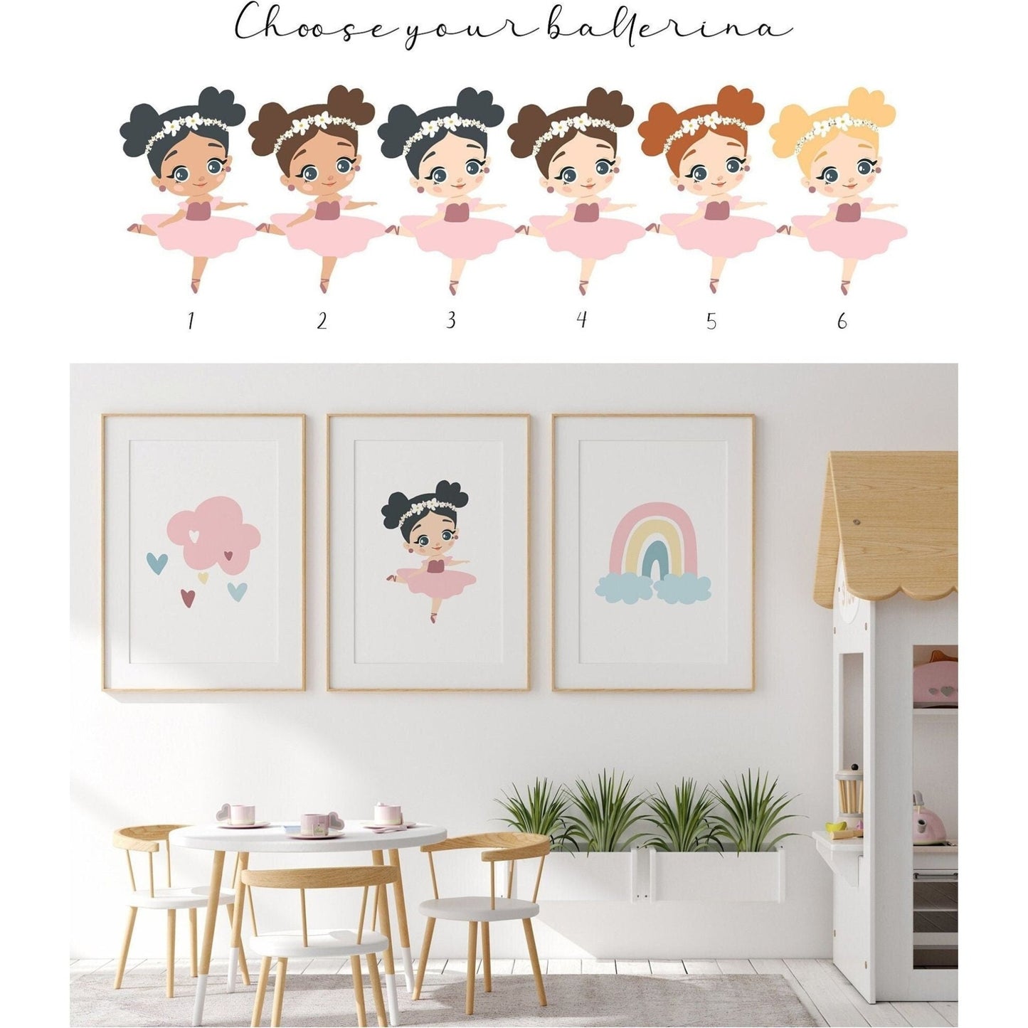 Nursery Prints Set - Choose your ballerina - Cheerful Lane