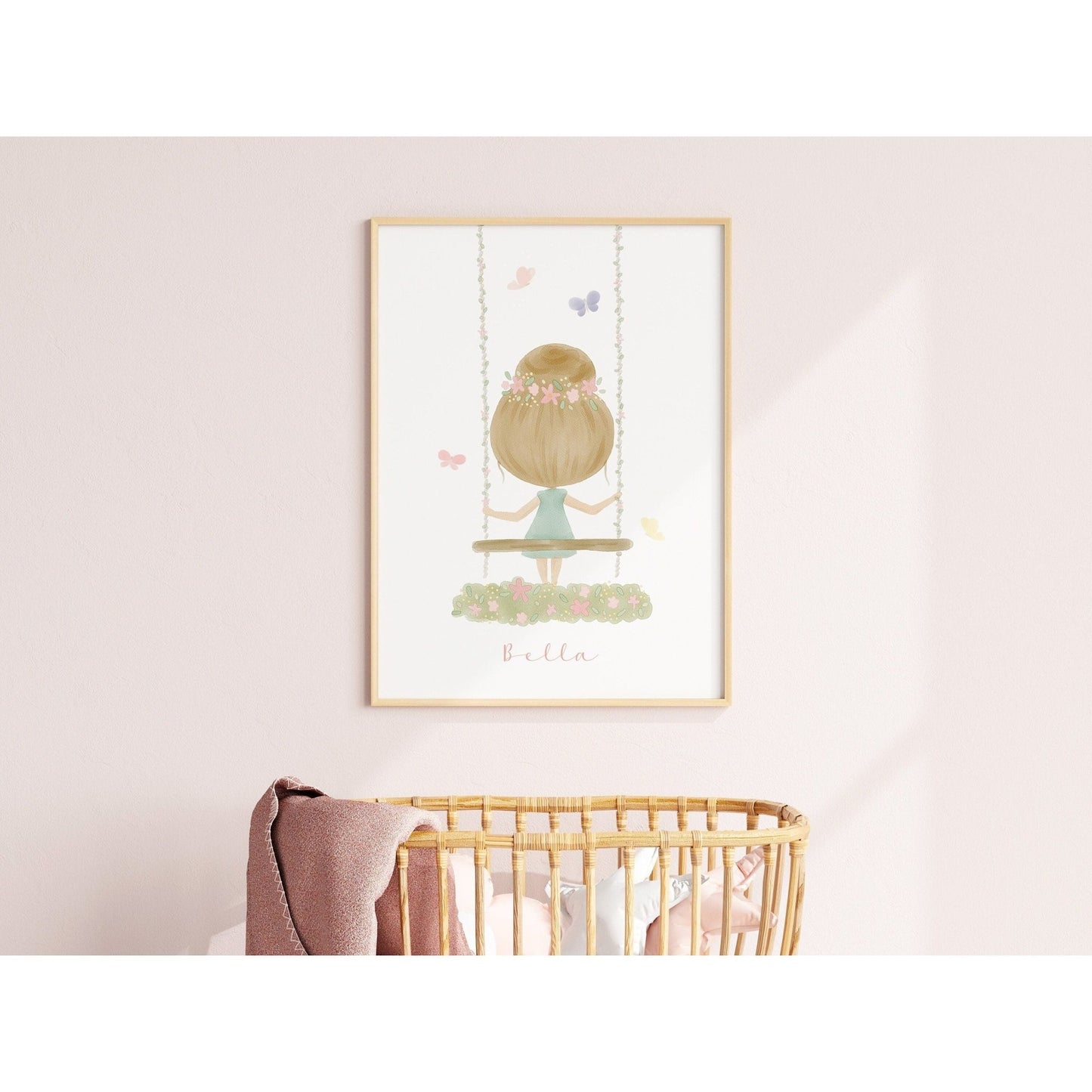 Personalized Little Girl Art Print - Cheerful Lane