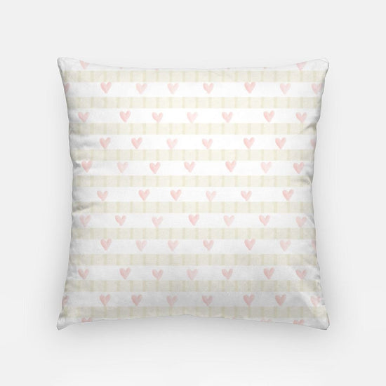 Pillow Cover Nursery Decor - Hearts and Stripes - Cheerful Lane